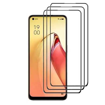 3 X Protector Oppo Reno 8 Cristal Templado Completo 5D