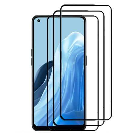 3 X Protector Oppo Reno 8 Lite Cristal Templado Completo 5D