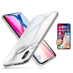 Funda Transparente IPHONE XS MAX (6.5) Tpu lisa silicona gel + Protector De cristal