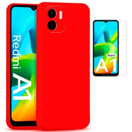 Funda Xiaomi Redmi A1 Roja Tpu Lisa Silicona Gel + Protector