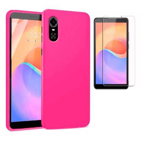 Funda ZTE Blade A31 Plus Rosa Tpu Lisa Silicona Gel + Protector