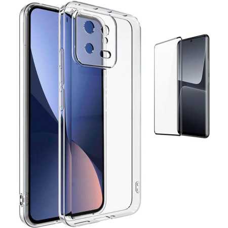 Funda Xiaomi 13 Pro Transparente Tpu Lisa Silicona Gel + Protector 3D Curvado Completo