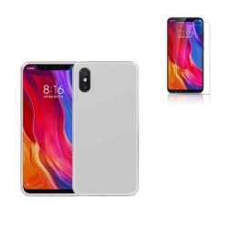 Funda Xiaomi MI 8 Pro (6.21) Blanca TPU LISA Silicona + Protector