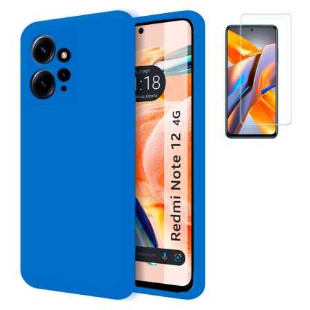 Funda y Protector Cristal Templado Para Xiaomi Redmi Note 13 5G Tpu Lisa  Silicona Gel Azul
