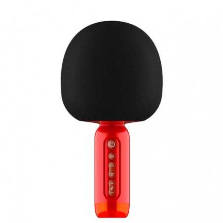 Micrófono inalámbrico para karaoke portátil Bluetooth máquina de karaoke para fiestas, coche, PC, teléfono móvil (rojo)