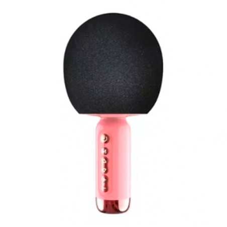 Micrófono inalámbrico para karaoke portátil Bluetooth máquina de karaoke para fiestas, coche, PC, teléfono móvil (rosa)