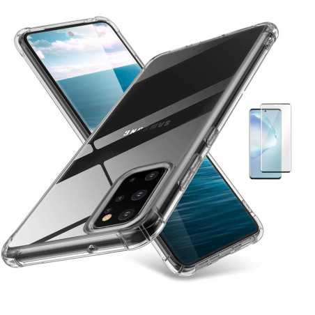 Funda Samsung Galaxy S20+ Plus Reforzada Antichoques Antigolpes TPU LISA Silicona + Protector Cristal 3D CURVADO COMPLETO