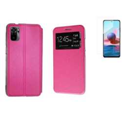 Funda Xiaomi Redmi Note 10 / 10S (6.43) Rosa Libro Ventana + Protector