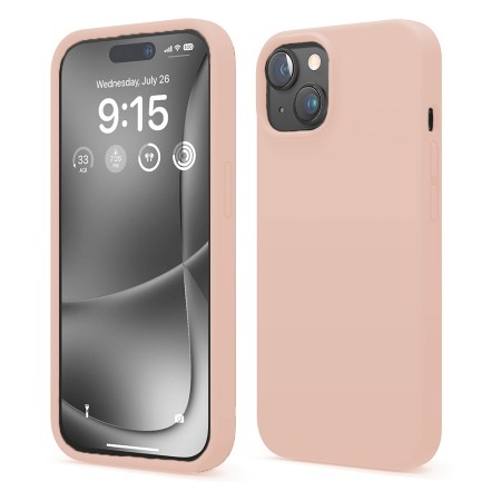 Funda Para iPhone 15 (6.1) Rosa Tpu Lisa Silicona Gel