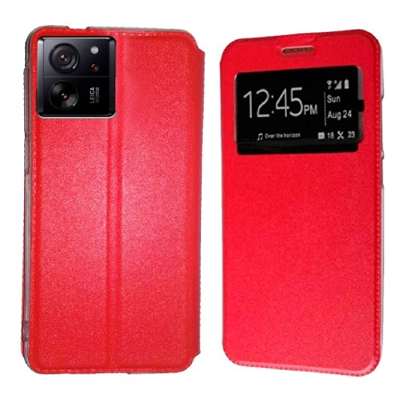 Funda Para Xiaomi 13T / 13T Pro 5G (6.67) Roja Libro Ventana