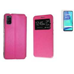 Funda Oppo A52 / A72 / A92 (6.5) Rosa Libro Ventana + Protector