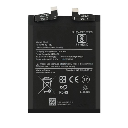 Bateria BP45 Para Xiaomi Mi 12 Pro - 4600mAh