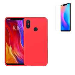 Funda TPU LISA Roja Xiaomi MI 8 (6.21) + Protector