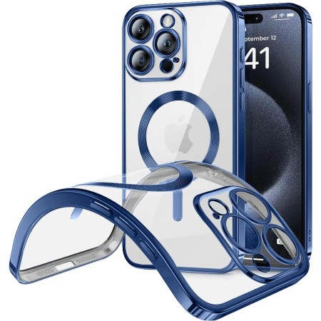 Funda Magnetica Para iPhone 11 Pro (5.8) Transparente - Azul Compatible Magsafe