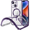 Funda Magnetica Para iPhone 15 Plus (6.7) Transparente - Morado Compatible Magsafe