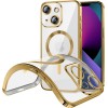 Funda Magnetica Para iPhone 15 Plus (6.7) Transparente - Dorado Compatible Magsafe