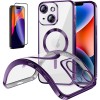 Funda Magnetica Para iPhone 15 Plus (6.7) Morado Compatible Magsafe + Protector de Pantalla Cristal Templado Completo 5D