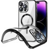 Funda Magnetica Para iPhone 15 Pro (6.1) Transparente - Negro Compatible Magsafe