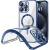 Funda Magnetica Para iPhone 15 Pro (6.1) Transparente - Azul Compatible Magsafe