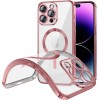 Funda Magnetica Para iPhone 15 Pro (6.1) Transparente - Rosa Compatible Magsafe