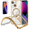 Funda Magnetica Para iPhone 14 (6.1) Dorado Compatible Magsafe + Protector de Pantalla Cristal Templado Completo 5D