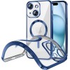 Funda Magnetica Para iPhone 14 Plus (6.7) Transparente - Azul Compatible Magsafe