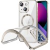 Funda Magnetica Para iPhone 14 Plus (6.7) Transparente - Plata Compatible Magsafe