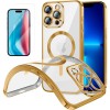 Funda Magnetica Para iPhone 14 Pro (6.1) Dorado Compatible Magsafe + Protector de Pantalla Cristal Templado 9H