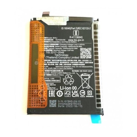 Bateria BM5J Para Xiaomi Redmi Note 12 5G, Redmi Note 12T Pro, Poco X5 5000mAh