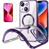 Funda Magnetica Para iPhone 13 (6.1) Morado Compatible Magsafe + Protector de Pantalla Cristal Templado 9H