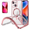 Funda Magnetica Para iPhone 13 Mini (5.4) Rosa Compatible Magsafe + Protector de Pantalla Cristal Templado 9H