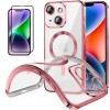 Funda Magnetica Para iPhone 13 Mini (5.4) Rosa Compatible Magsafe + Protector de Pantalla Cristal Templado Completo 5D