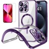 Funda Magnetica Para iPhone 13 Pro (6.1) Morado Compatible Magsafe + Protector de Pantalla Cristal Templado 9H