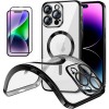 Funda Magnetica Para iPhone 13 Pro (6.1) Negro Compatible Magsafe + Protector de Pantalla Cristal Templado Completo 5D