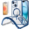 Funda Magnetica Para iPhone 12 (6.1) Azul Compatible Magsafe + Protector de Pantalla Cristal Templado 9H