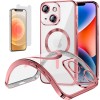 Funda Magnetica Para iPhone 12 Mini (5.4) Rosa Compatible Magsafe + Protector de Pantalla Cristal Templado 9H