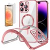 Funda Magnetica Para iPhone 12 Pro Max (6.7) Rosa Compatible Magsafe + Protector de Pantalla Cristal Templado 9H