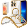 Funda Magnetica Para iPhone 12 Pro Max (6.7) Dorado Compatible Magsafe + Protector de Pantalla Cristal Templado 9H