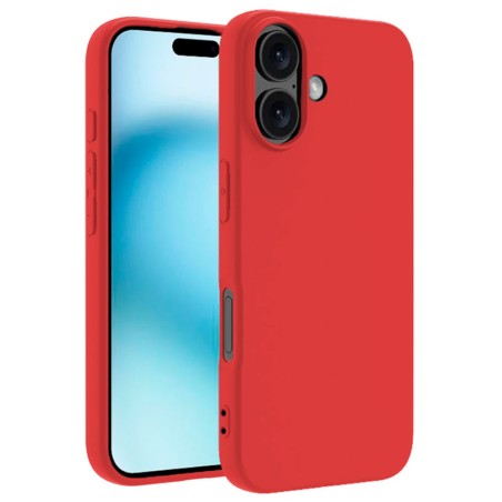 Funda Para iPhone 16 (6.1) Rojo Tpu Lisa Silicona Gel Premium