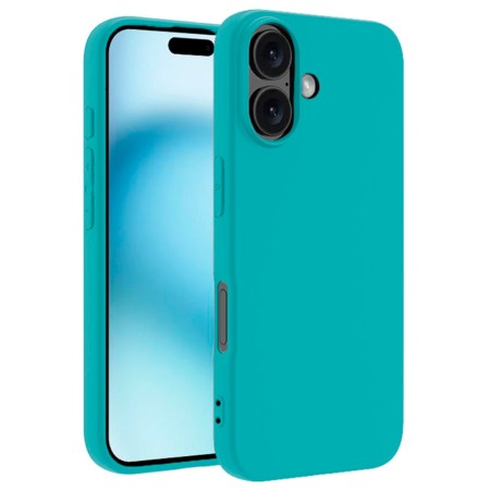 Funda Para iPhone 16 (6.1) Azul Aguamarina Tpu Lisa Silicona Gel Premium