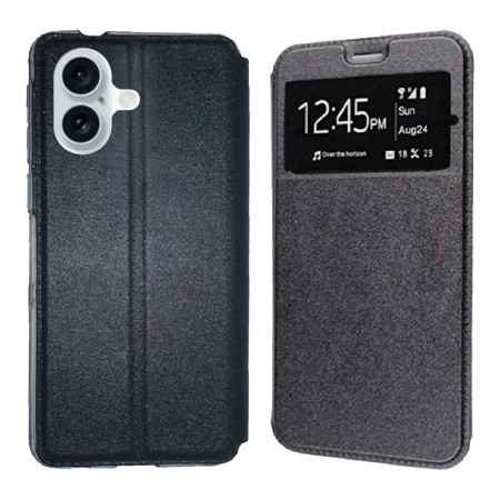 Funda Para iPhone 16 (6.1) Negra Libro Ventana