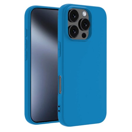 Funda para iPhone 16 Pro (6.1) Azul Tpu Lisa Silicona Gel Premium