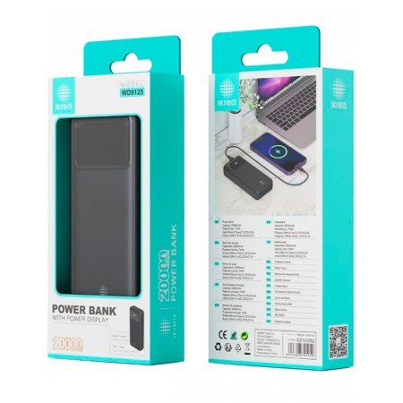 Power Bank WD9125 Con Indicador Led y Display 74WH 20000 MaH