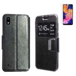 Funda Samsung Galaxy A10 (6.2) Negra Libro Ventana + Protector