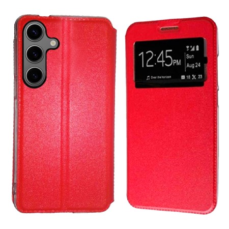 Funda Samsung Galaxy S25+ Plus (6.7) Rojo Libro Ventana