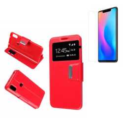 Funda Libro Ventana Roja Xiaomi MI 8 (6.21) + Protector