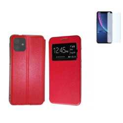 Funda Iphone 12 (6.1) Roja Libro Ventana + Protector