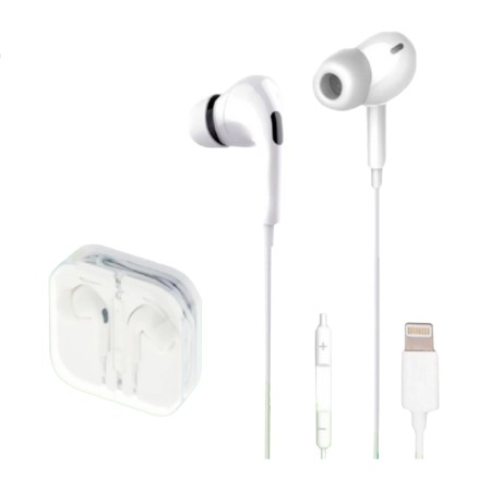 Auriculares Cascos Lightning para iPhone Apple con Almohadilla ML-718 Blanco