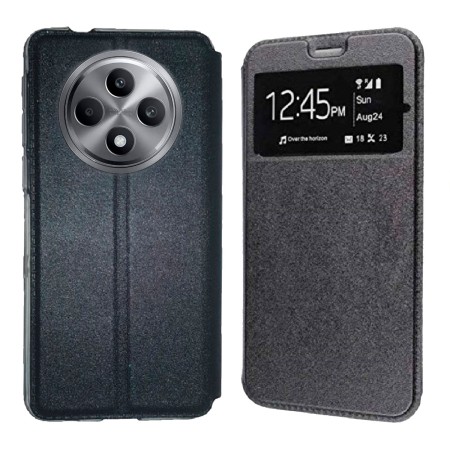 Funda Oppo Reno 12F (6.67) Negro Libro Ventana