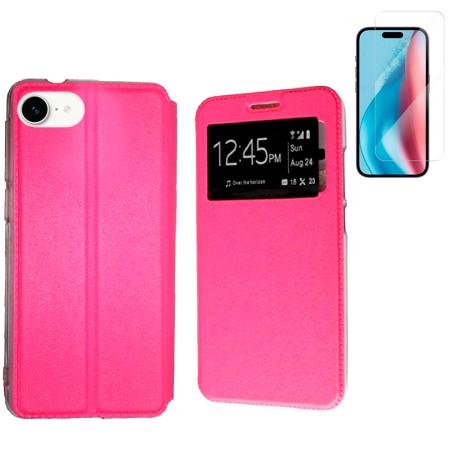 Funda iPhone 16e (6.1) Rosa Libro Ventana